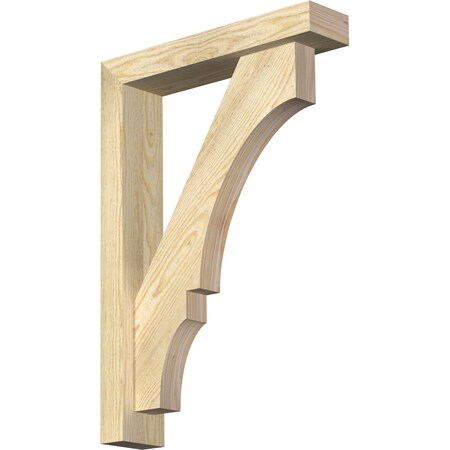 Ekena Millwork Balboa Block Rough Sawn Bracket w/ Offset Brace, Douglas Fir, 4"W x 18"D x 26"H BKT0402X18X26BOA05RDF